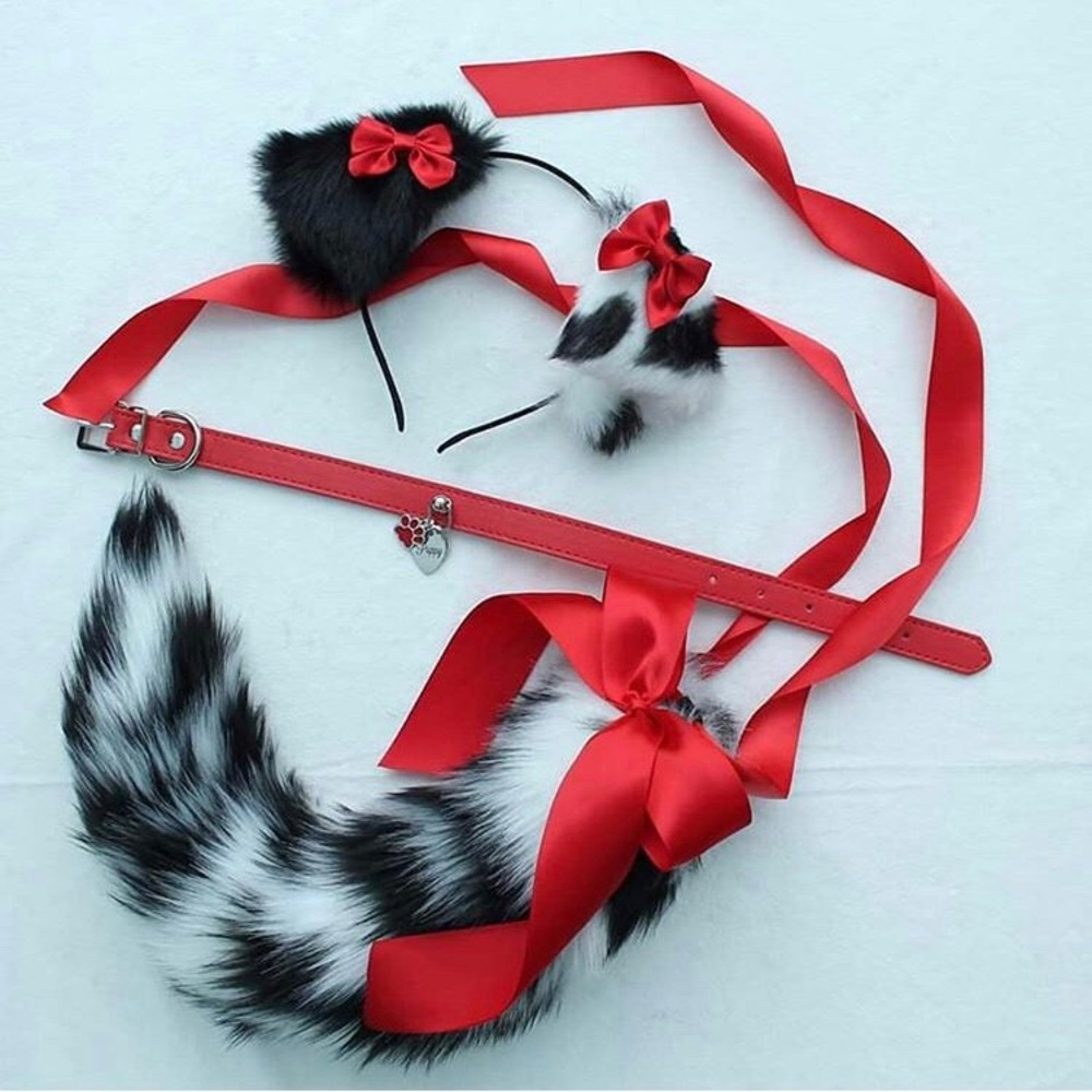 Dalmatian Dog Cosplay Tail & Ears Costume Set